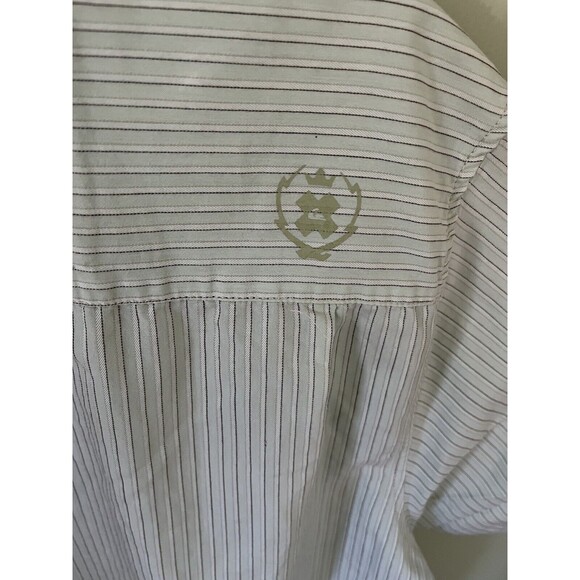 Quiksilver Men's Casual Striped Button Down Shirt Green Short Sleeve Size XL - Picture 6 of 6